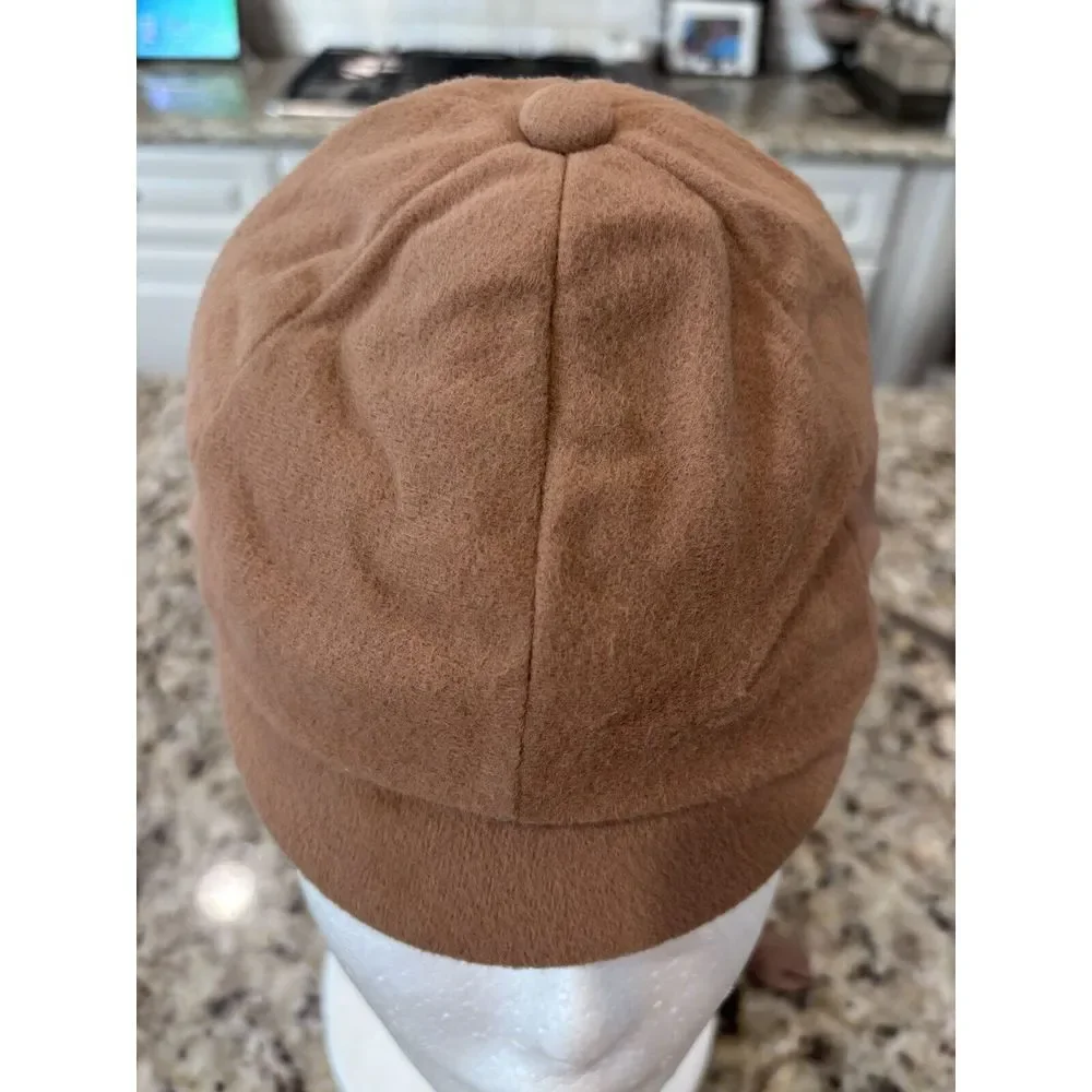 Vintage Newsboy Type Cap Button‎ Underneath Chin, Silky Inside Lining Youth 2852